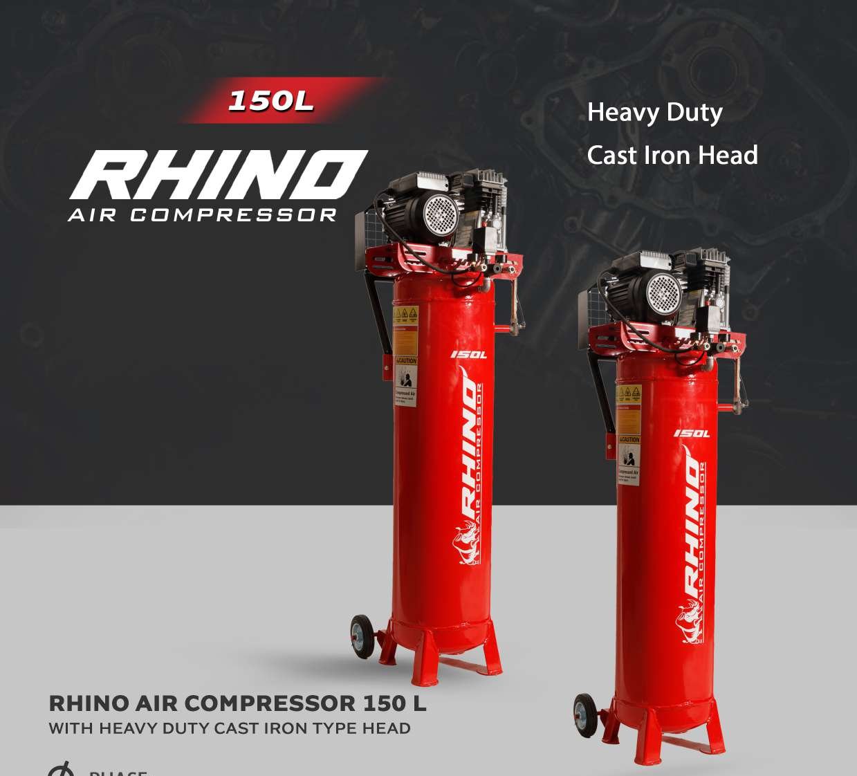Rhino Air Compressor 150L