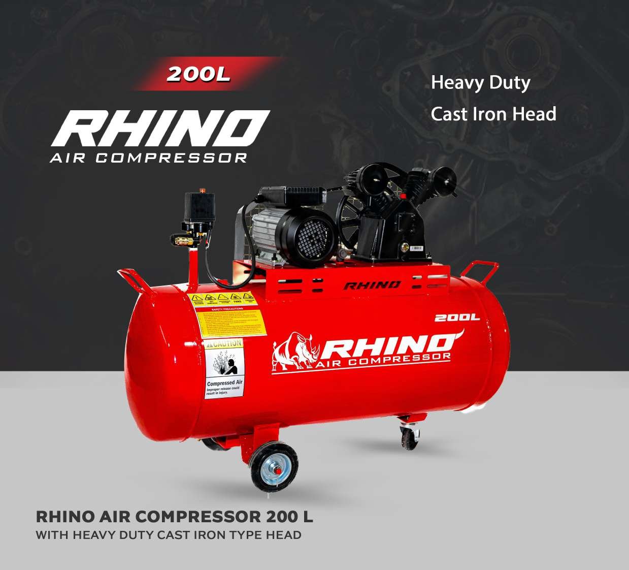 Rhino Air Compressor 200L